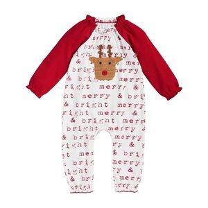 Mudpie Crochet Reindeer One-Piece NWT 3-6 Months